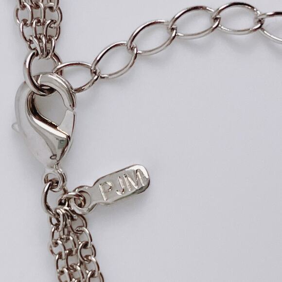 PJM Blue Enamel Heart Love Pendant Necklace CZ/Crystal Rhinestones Reversible - Picture 8 of 13